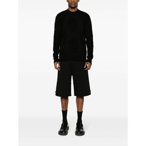 ALEXANDER MCQUEEN Skull Jacquard Crewneck Sweater Men BLACK Sweaters & Cardigans